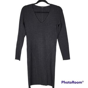 Theory Charcoal Long Sleeve Dress